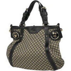 Gucci Diamante Sukey Handbag Shoulder Bag Canvas Beige Tan Black
